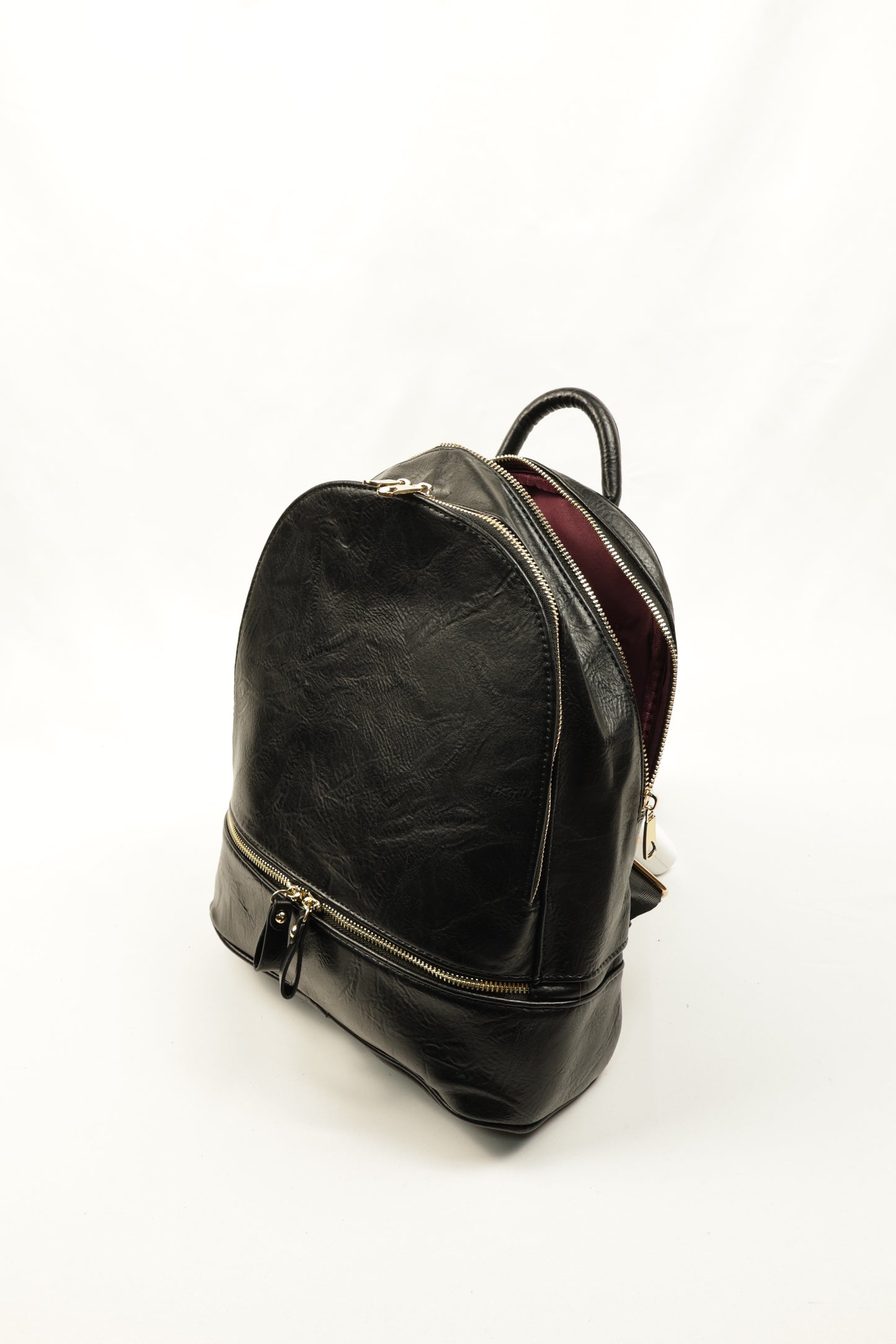 PLLCD Faux Leather Backpack: Streamlined Design with Adjustable Straps (11x28.5x32cm)