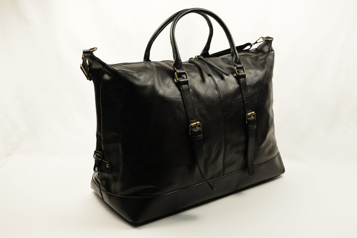 PLLCD Vintage Brown Weekender Bag - 35.5x53x24cm with Adjustable Long Strap (72.5–134cm)