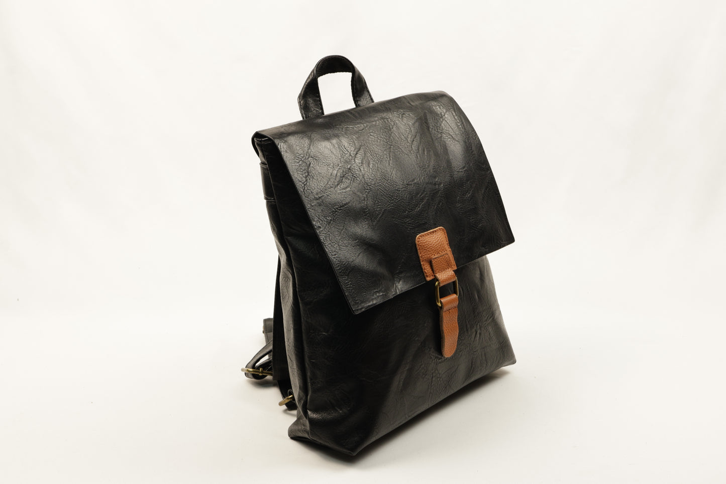 PLLCD Vintage Gray Backpack - 29.5x9.5x32cm with Retro Buckle Detail