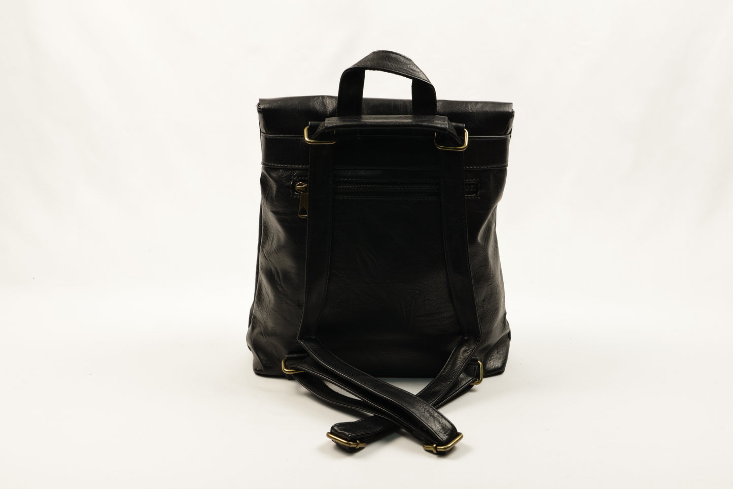 PLLCD Vintage Gray Backpack - 29.5x9.5x32cm with Retro Buckle Detail