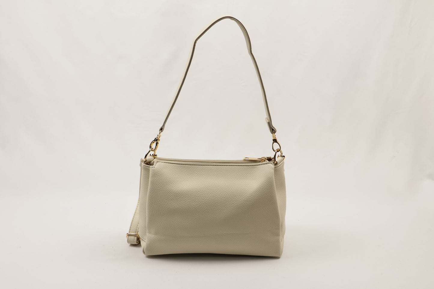 PLLCD Metallic Gray Shoulder & Crossbody Bag - 11x28x17.5cm with Adjustable Long Strap (73–135cm)