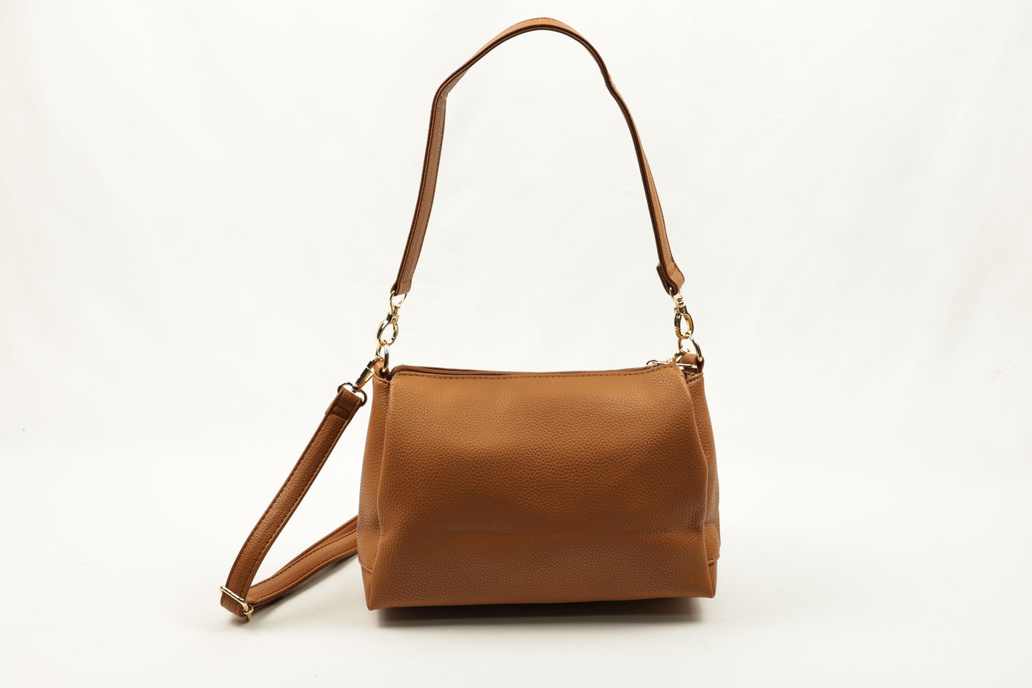 PLLCD Metallic Gray Shoulder & Crossbody Bag - 11x28x17.5cm with Adjustable Long Strap (73–135cm)