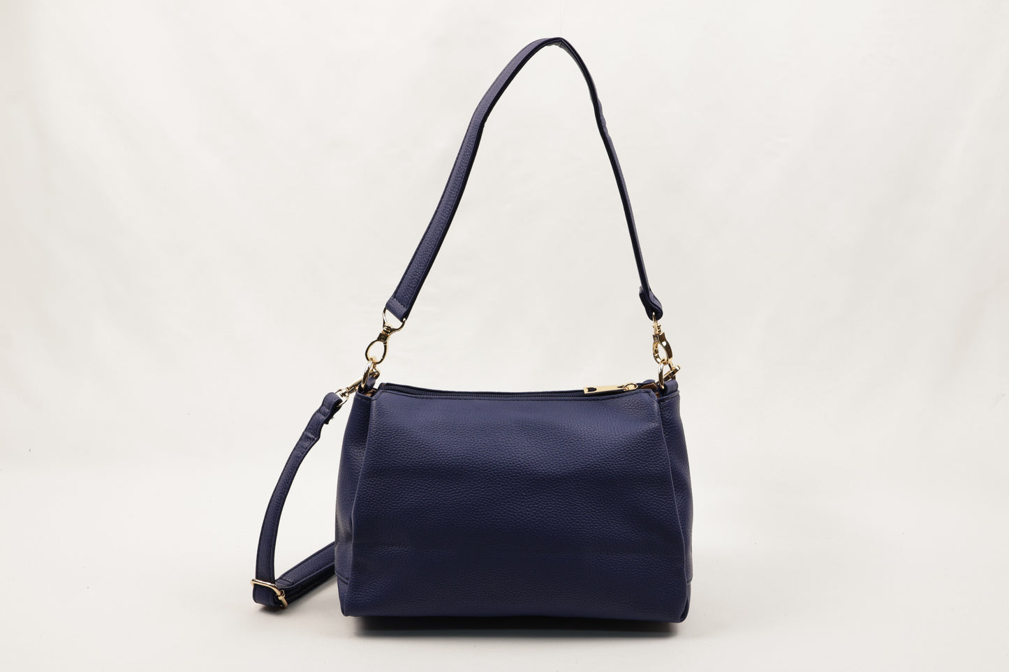 PLLCD Metallic Gray Shoulder & Crossbody Bag - 11x28x17.5cm with Adjustable Long Strap (73–135cm)