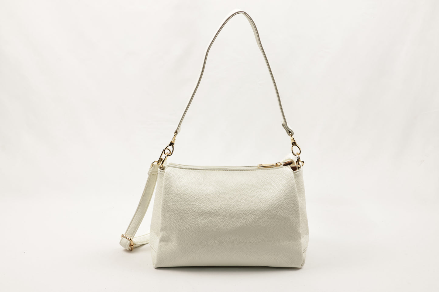 PLLCD Metallic Gray Shoulder & Crossbody Bag - 11x28x17.5cm with Adjustable Long Strap (73–135cm)