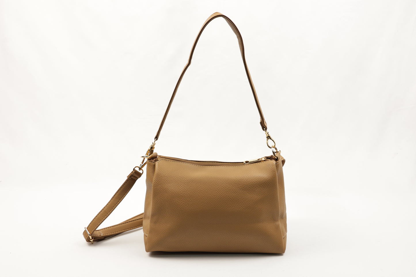 PLLCD Metallic Gray Shoulder & Crossbody Bag - 11x28x17.5cm with Adjustable Long Strap (73–135cm)