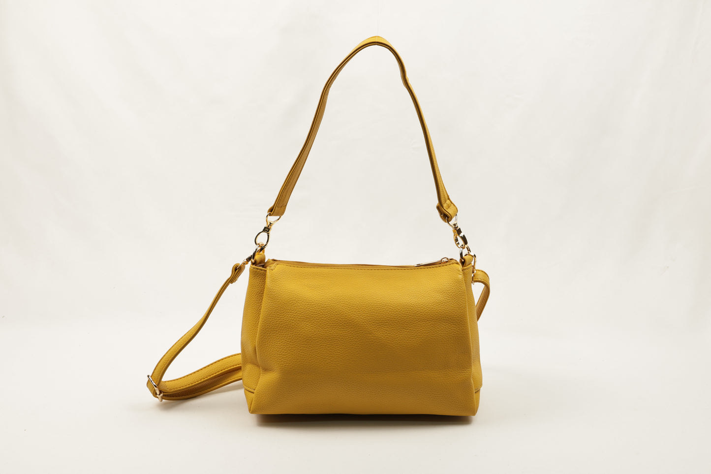PLLCD Metallic Gray Shoulder & Crossbody Bag - 11x28x17.5cm with Adjustable Long Strap (73–135cm)