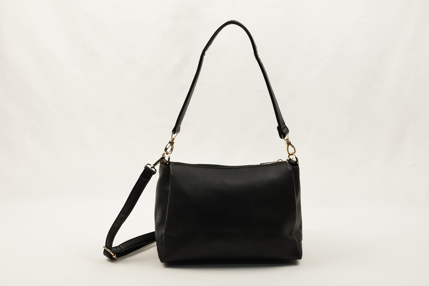 PLLCD Metallic Gray Shoulder & Crossbody Bag - 11x28x17.5cm with Adjustable Long Strap (73–135cm)