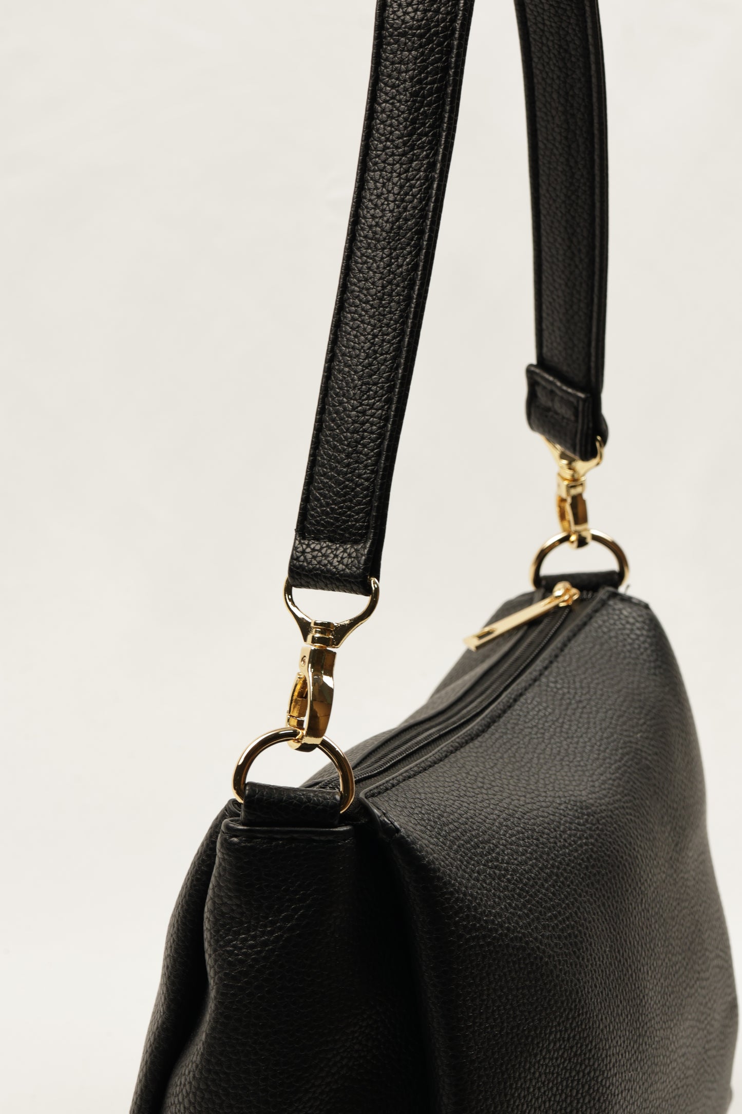PLLCD Metallic Gray Shoulder & Crossbody Bag - 11x28x17.5cm with Adjustable Long Strap (73–135cm)
