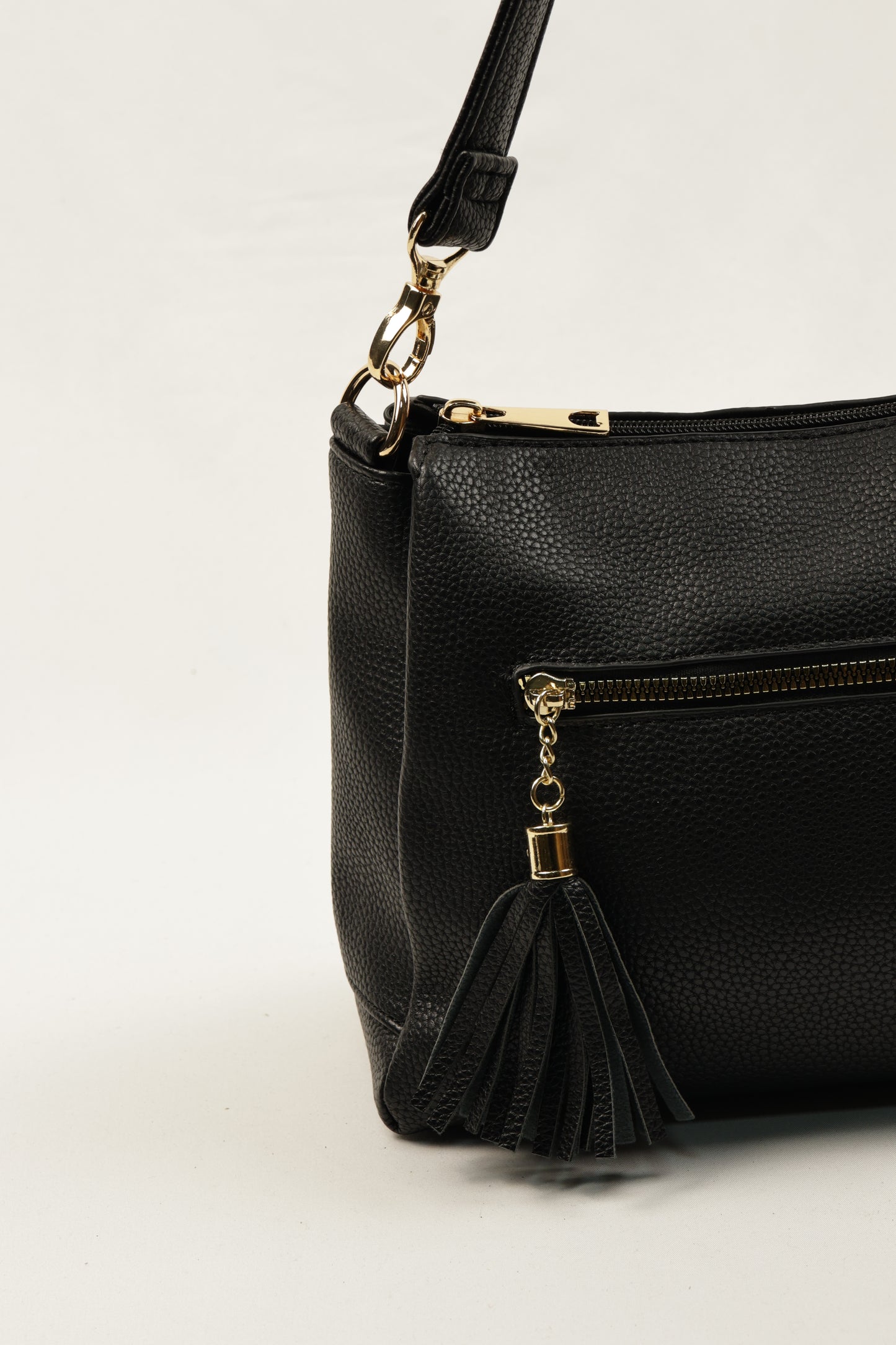 PLLCD Metallic Gray Shoulder & Crossbody Bag - 11x28x17.5cm with Adjustable Long Strap (73–135cm)