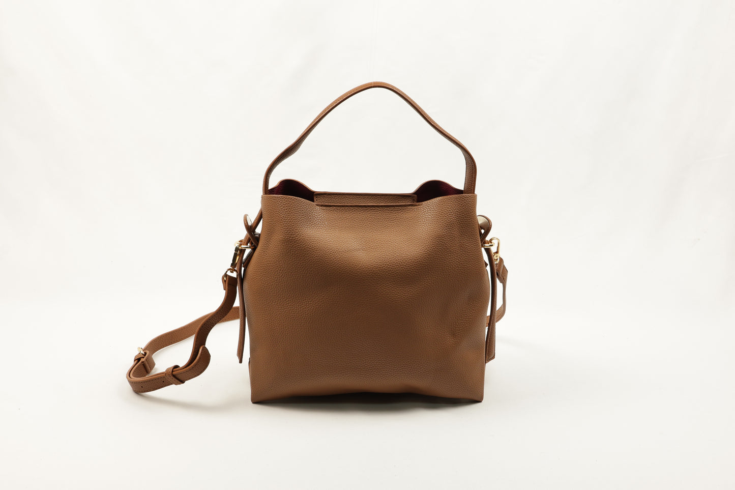 PLLCD Minimalist White Bucket Bag - 12x27.5x23.5cm with Adjustable Long Strap (107.5–120.5cm)