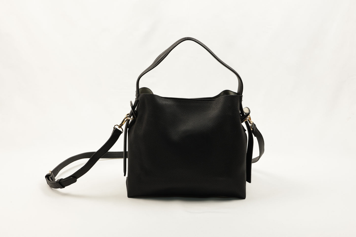 PLLCD Minimalist White Bucket Bag - 12x27.5x23.5cm with Adjustable Long Strap (107.5–120.5cm)