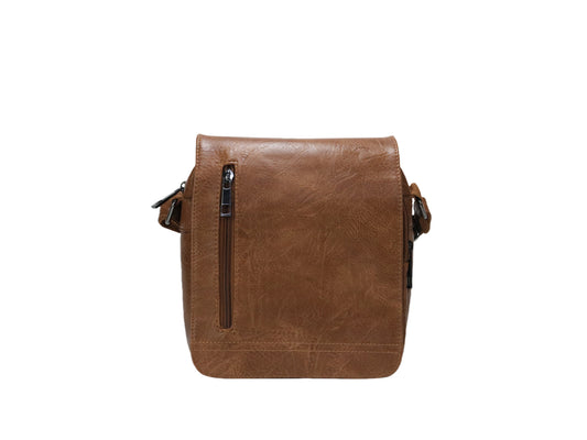 PLLCD Men's Crossbody Shoulder Bag – PU Leather Messenger with Multiple Pockets