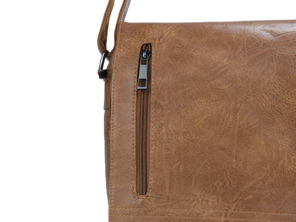 PLLCD Men's Crossbody Shoulder Bag – PU Leather Messenger with Multiple Pockets