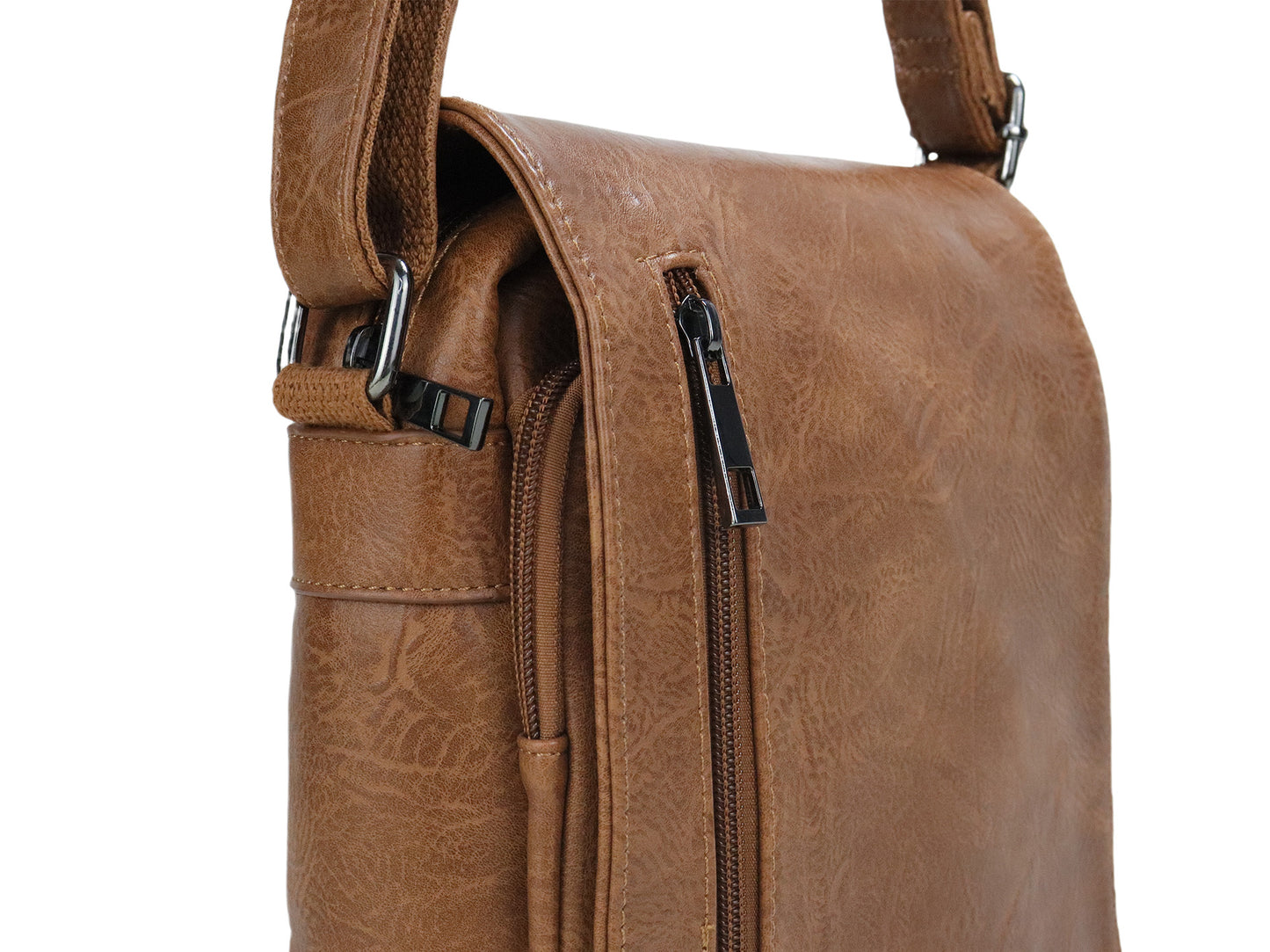 PLLCD Men's Crossbody Shoulder Bag – PU Leather Messenger with Multiple Pockets