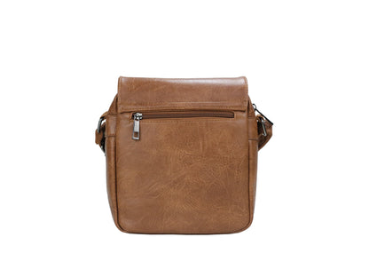 PLLCD Men's Crossbody Shoulder Bag – PU Leather Messenger with Multiple Pockets