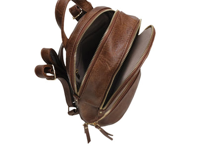 PLLCD Women’s PU Leather Mini Backpack – Casual Fashion Shoulder Bag 21.5×12×24 cm Travel School Daypack