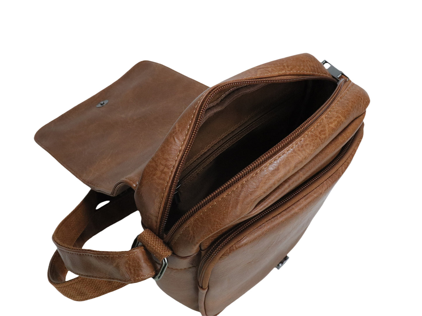 PLLCD Men's Crossbody Shoulder Bag – PU Leather Messenger with Multiple Pockets