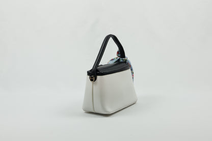 PLLCD Chic Yellow PU Leather Handbag with Decorative Scarf - Stylish & Compact Fashion Bag with Lock Closure