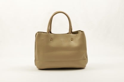 PLLCD Elegant Beige PU Leather Tote Bag - Stylish & Spacious Handbag with Adjustable Strap