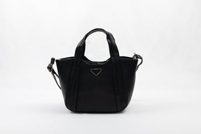 PLLCD Elegant Navy Blue PU Leather Tote Bag with Detachable Small Pouch - Stylish & Spacious Handbag with Adjustable Strap