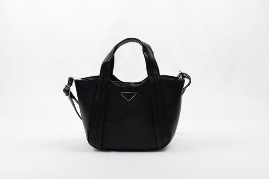 PLLCD Elegant Navy Blue PU Leather Tote Bag with Detachable Small Pouch - Stylish & Spacious Handbag with Adjustable Strap