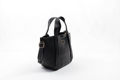 PLLCD Elegant Navy Blue PU Leather Tote Bag with Detachable Small Pouch - Stylish & Spacious Handbag with Adjustable Strap