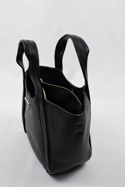 PLLCD Elegant Navy Blue PU Leather Tote Bag with Detachable Small Pouch - Stylish & Spacious Handbag with Adjustable Strap