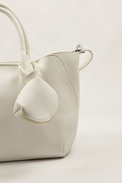 PLLCD Premium Purple PU Leather Handbag with Removable Mini Pouch & Adjustable Strap - Stylish Tote for Everyday Use