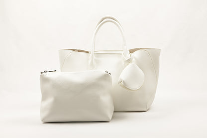 PLLCD Premium Purple PU Leather Handbag with Removable Mini Pouch & Adjustable Strap - Stylish Tote for Everyday Use