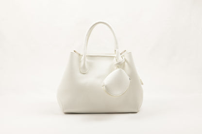 PLLCD Premium Purple PU Leather Handbag with Removable Mini Pouch & Adjustable Strap - Stylish Tote for Everyday Use