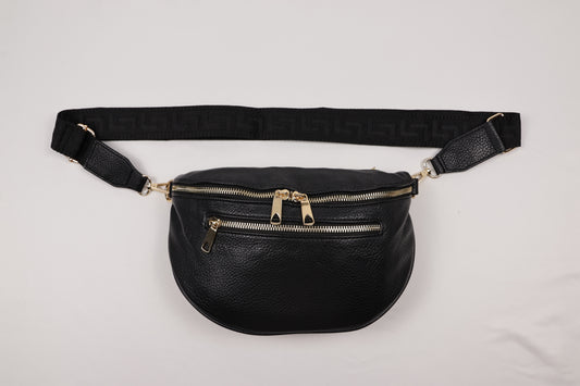 PLLCD Stylish Silver PU Leather Crossbody Bag - Versatile & Trendy Belt Bag with Adjustable Strap