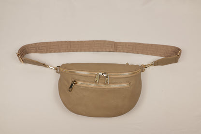PLLCD Stylish Silver PU Leather Crossbody Bag - Versatile & Trendy Belt Bag with Adjustable Strap