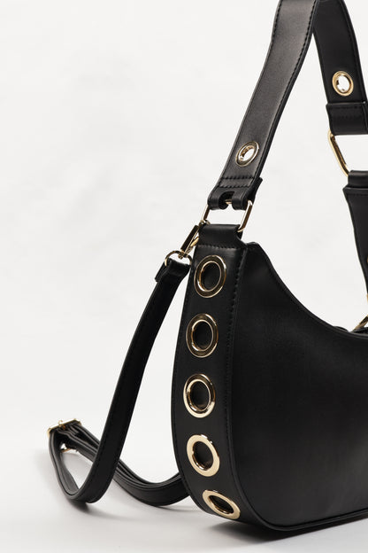 ✨ PLLCD PU Leather Crescent Shoulder Bag for Women – Trendy Baguette Crossbody Purse with Adjustable Strap