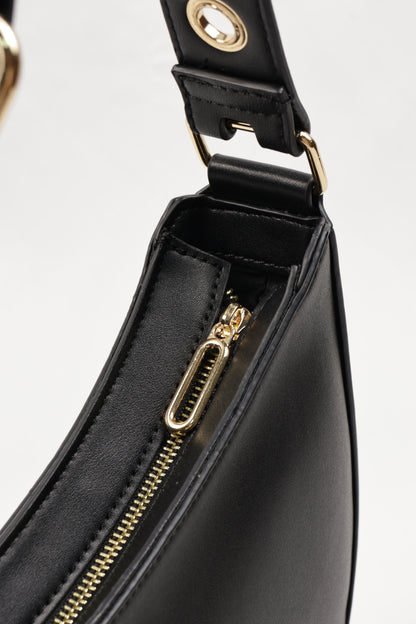 ✨ PLLCD PU Leather Crescent Shoulder Bag for Women – Trendy Baguette Crossbody Purse with Adjustable Strap
