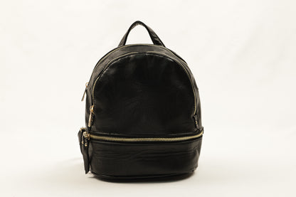 🎒 PLLCD PU Leather Mini Backpack for Women – Stylish Small Rucksack with Multiple Zipper Pockets for Daily, Travel & Work