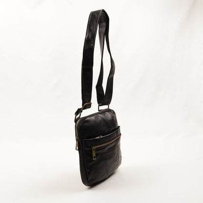 PLLCD PU Leather Crossbody Bag – Unisex Small Shoulder Messenger Bag with Zipper Pocket for Everyday & Travel