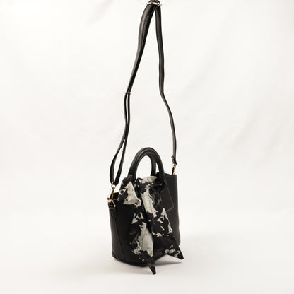 PLLCD Women’s PU Leather Handbag – Stylish Circle Handle Tote with Shoulder Strap & Scarf Accessory