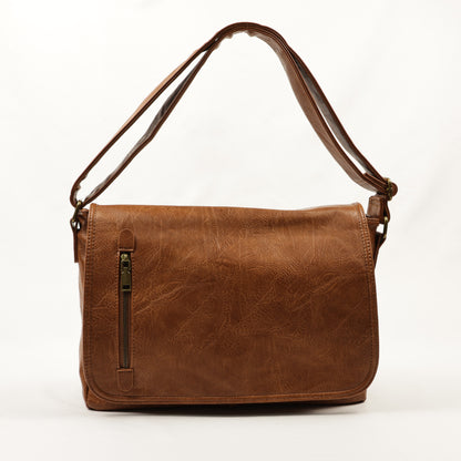 PLLCD Men’s PU Leather Messenger Bag – Large Vintage Shoulder Crossbody Satchel for Work, School & Travel