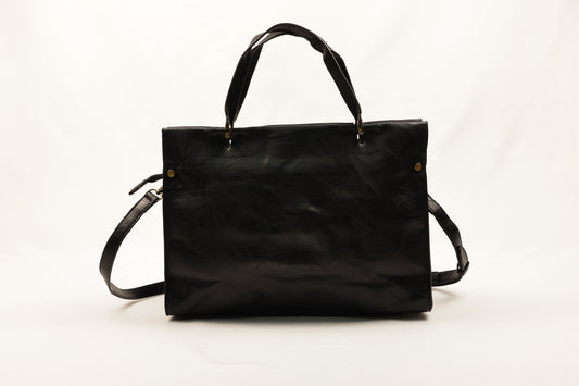 PLLCD Women’s PU Leather Tote Bag – Large Black Shoulder & Crossbody Handbag with Adjustable Strap for Work, Business & Daily Use