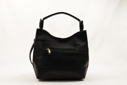 PLLCD Black PU Leather Hobo Bag - Elegant & Spacious for Daily Essentials