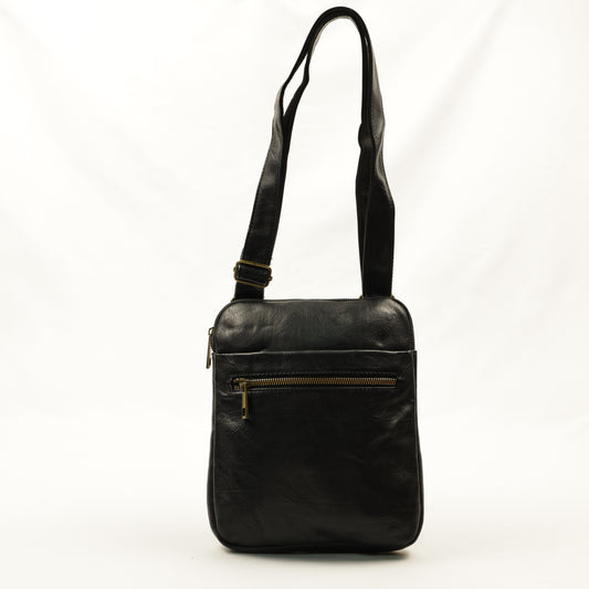 PLLCD Vintage Black PU Leather Crossbody Bag - Stylish & Convenient for Everyday