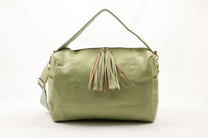 PLLCD Women’s PU Leather Shoulder Bag – Large White Tassel Handbag, Crossbody & Tote Bag for Work, Travel, and Daily Use