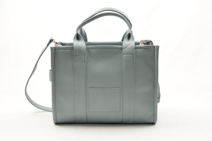 PLLCD Black PU Leather Tote Bag - Large Capacity 15.5x25.5x33.5cm Adjustable Strap (88-114.5cm) Stylish Work Travel Handbag