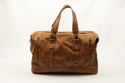 PLLCD Vintage Black Weekender Bag - 47x17.5x27.5cm with Adjustable Strap (74–134cm)