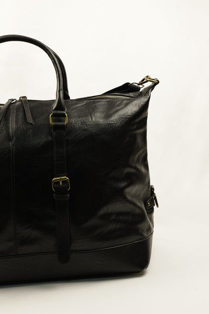 PLLCD Vintage Brown Weekender Bag - 35.5x53x24cm with Adjustable Long Strap (72.5–134cm)