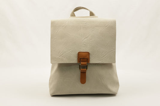 PLLCD Vintage Gray Backpack - 29.5x9.5x32cm with Retro Buckle Detail