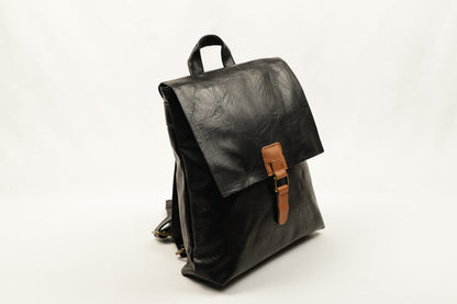 PLLCD Vintage Gray Backpack - 29.5x9.5x32cm with Retro Buckle Detail