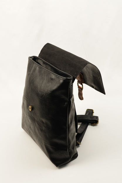 PLLCD Vintage Gray Backpack - 29.5x9.5x32cm with Retro Buckle Detail