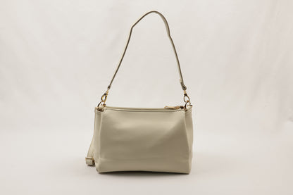 PLLCD Metallic Gray Shoulder & Crossbody Bag - 11x28x17.5cm with Adjustable Long Strap (73–135cm)