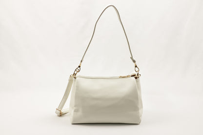 PLLCD Metallic Gray Shoulder & Crossbody Bag - 11x28x17.5cm with Adjustable Long Strap (73–135cm)